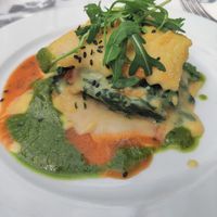 Lasagna florentina at L'Encant Vegetaria in Barcelona