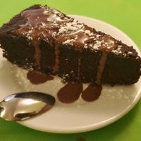 This was so spongy and yummy. Almost tasted like they're was a hint of orange in there. at L'Encant Vegetaria in Barcelona