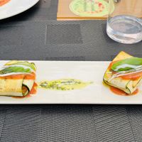Ravioli de calabacín  at L'Encant Vegetaria in Barcelona