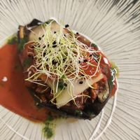 Berenjena rellena at L'Encant Vegetaria in Barcelona