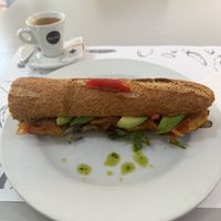 Tempeh sandwich   at L'Encant Vegetaria in Barcelona