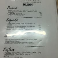Daily menu  at L'Encant Vegetaria in Barcelona
