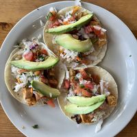 Tasty Buffalo chick’n tacos!  at The Point in Bend