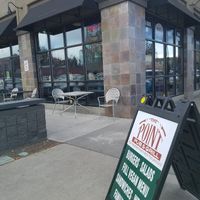 Announcing their full vegan menu out loud, outside! at The Point in Bend