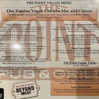 Vegan menu  at The Point in Bend