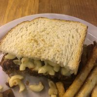 Mac Daddy. Beyond burger with Mac and cheese  at The Point in Bend