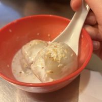 Steamed coconut mochia  at Knees to Chin in Brussels