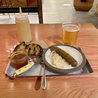 Smoked Apple Sage sausage Currywurst style  at WVRST - Union Station in Toronto