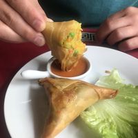 Vegan samosas  at Karma in Nancy