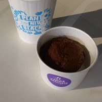 Banana muffin and chocolate at Mora Mora - Condesa in Mexico City