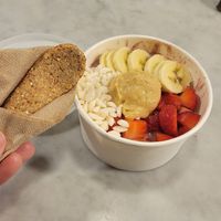 Açai bowl with edible spoon! at Mora Mora - Condesa in Mexico City