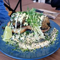 Mushroom and Walnut Mince on sourdough at Plant Based Eatz in Gold Coast