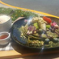 Macha Pancakes at Plant Based Eatz in Gold Coast