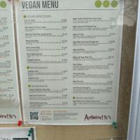 Vegan menu  at Antoinette's Restaurant in Whitehorse