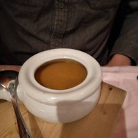 Pumpkin and sweet potato soup at Antoinette's Restaurant in Whitehorse