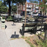 Patio at F+F Pizza in Montreal