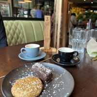 Bounty and peanut butter and oat cookie with espressos  at Wholesome Kitchen in Mullingar