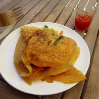 Gemüse pancake / vegetable pancake at Fräulein Grün in Garmisch Partenkirchen