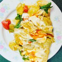 Potato with vegan cheese at Kelly's Cafe in Brunswick