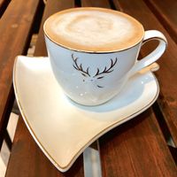 coffee with oat milk at Shochiku-en in Tokyo