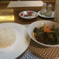 Braised eggplant and rice (2,500MMK) - so tender! at Great One in Nyaung-u