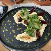 Pickled beetroot with hummus  at Scarlett Skyy in Galle