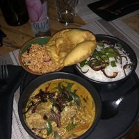 Jackfruit rice and curry at Scarlett Skyy in Galle