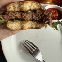 Succulent well cooked Beyond burger   at Blå Rock in Tromsoe