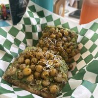 Avocado toast y garbanzos  at Changomango in Merida