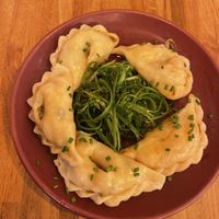 Delicious vegan dumplings   at Seoul Mama in Paris