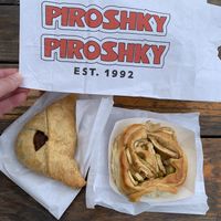 Delicious vegan and vegetarian pies  at Piroshky Piroshky - 4th Ave in Seattle