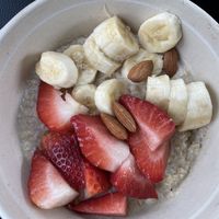 Oatmeal with fruit  at Pressed Cafe in Newton
