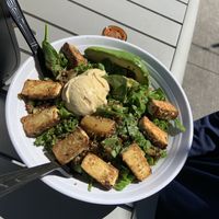 Vegan Guacamole Quinoa Greens Bowl at Pressed Cafe in Newton