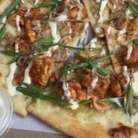 Buffalo cauliflower pizza  at Virtuous Pie in Victoria