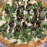 Mushroom pizza  at Virtuous Pie in Victoria