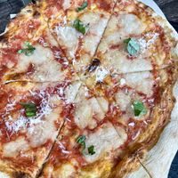 Margherita pizza   at Virtuous Pie in Victoria