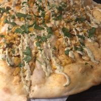 Street corn pizza, sooooo good at Virtuous Pie in Victoria