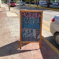Sign outside at Panneria in Playa Del Carmen