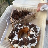 Brownie cheesecake and brownie donut at Panneria in Playa Del Carmen
