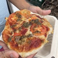 Mini margarita pizza at Panneria in Playa Del Carmen