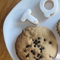Chocolate chip cookie and the letter cookies (letter cookies were good, dod not taste the big one yet)  at Panneria in Playa Del Carmen