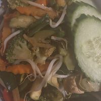 Pad Bai Krapauw: tasty and spicy, but with less tofu than I’m used to.  at Saowapa in Utrecht