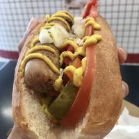 Vegan Chicago hot dog  at Lord of the Fries in Fortitude Valley
