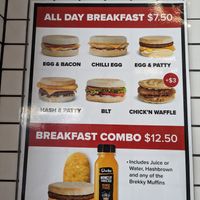 Breakfast menu (all day) at Lord of the Fries in Fortitude Valley