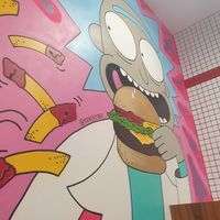 Love the wall art at Lord of the Fries in Fortitude Valley