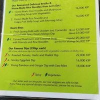 Menu at Mini Makphet in Vientiane