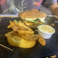 Lentil burger  at Pipol Bar in Alhaurin De La Torre