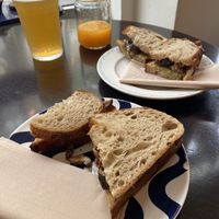 Mushroom and tomato sandwich  at Odete Bakery in Porto
