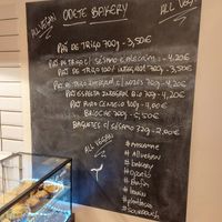 Bread price list at Odete Bakery in Porto