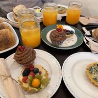 Croissant, Sandwiches, quiche, orange , cupcakes  at Odete Bakery in Porto